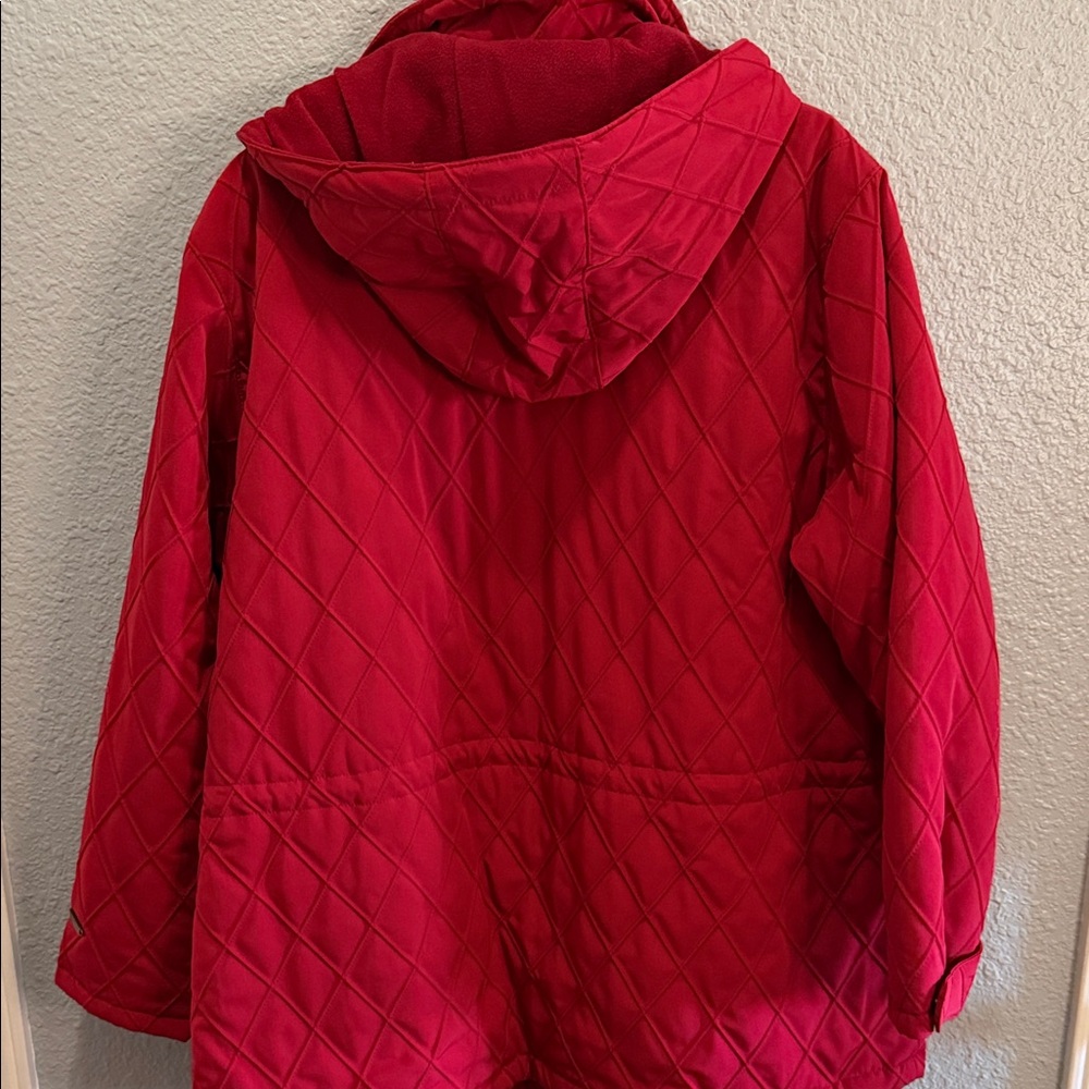 Pacific Trail Vibrant Red Quilted Zip Jacket size 2X removable hood - Picture 4 of 9